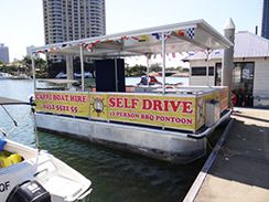 12 Person Pontoon at dock behind Marriott Surfers Paradise