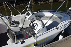 Forward section of new Bow rider hire boats Gold Coast